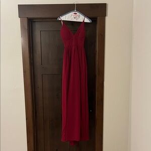 Azazie Burgundy Maxi Dress